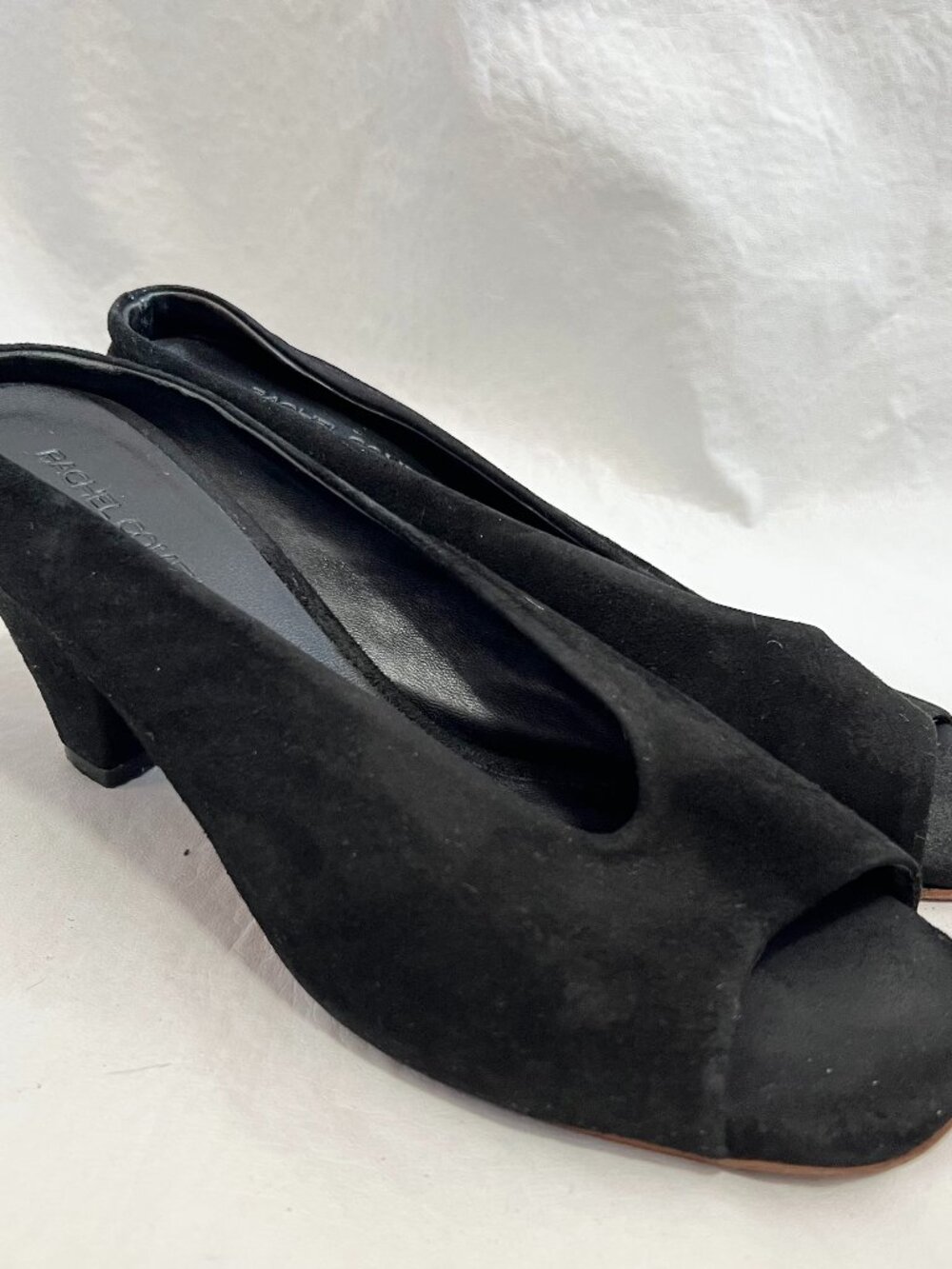 Rachel Comey sandals Rouse high heels black suede kidskin leather womens 7 peep